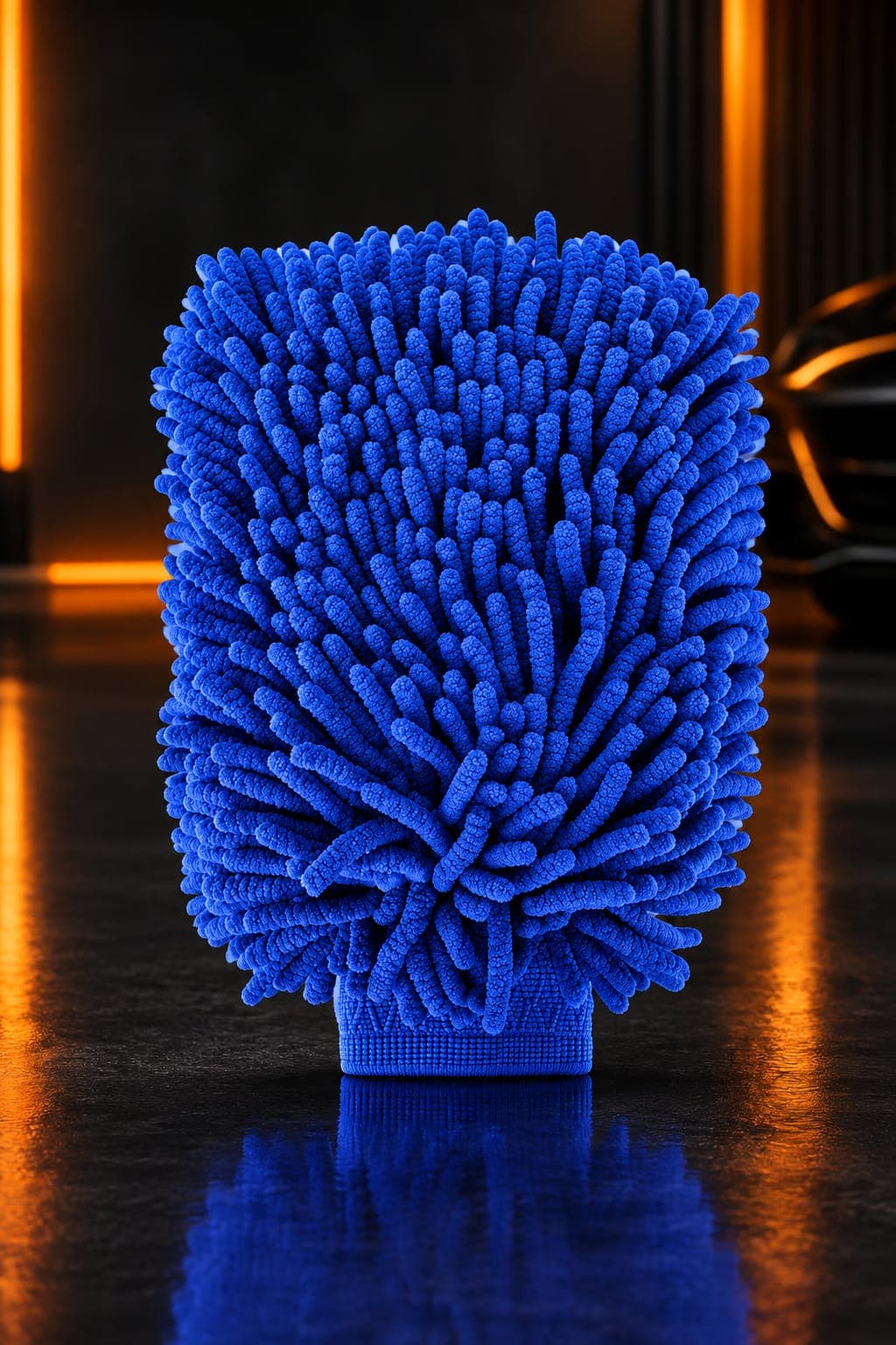 Motoman blue chenille microfiber cleaning glove