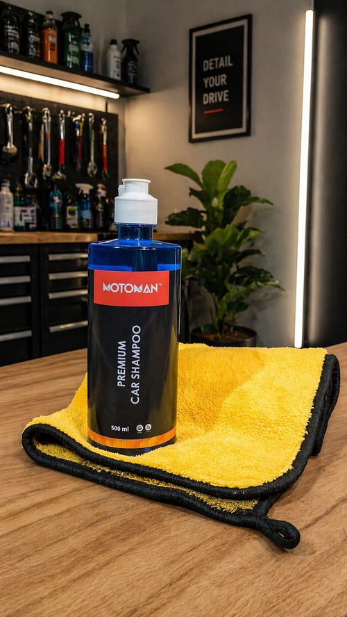 Motoman foam wash shampoo + Microfiber cloth compo