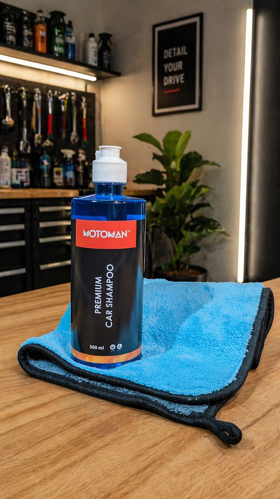 Motoman foam wash shampoo + Microfiber cloth compo